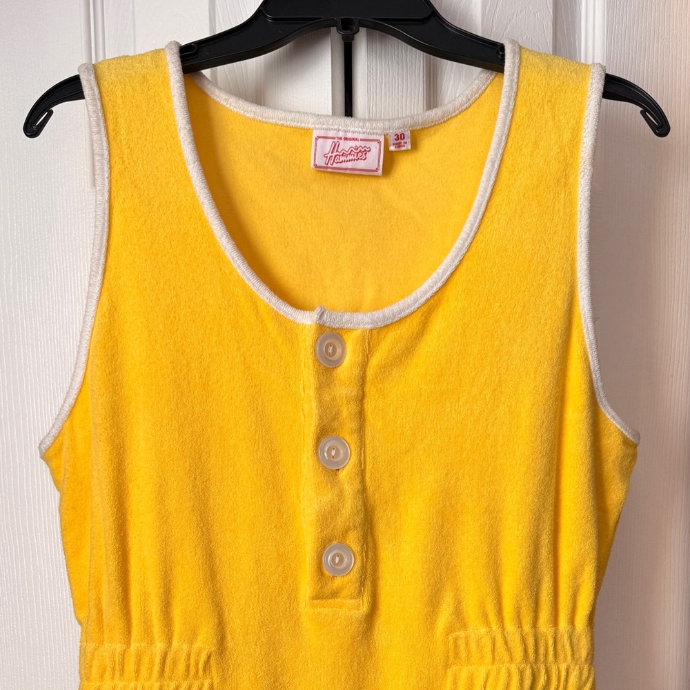 NWOT Hammies Yellow Terry Romper with Buttons